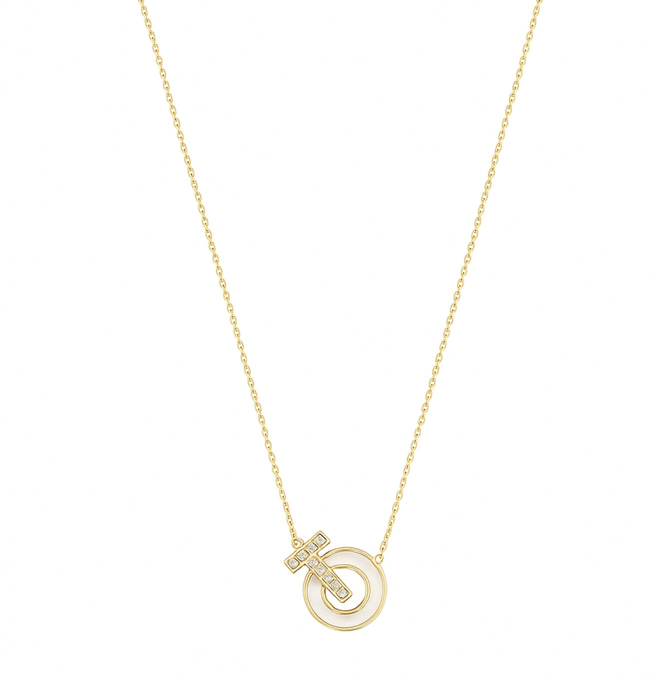 قلادة ذهبية بتصميم دائري متداخل