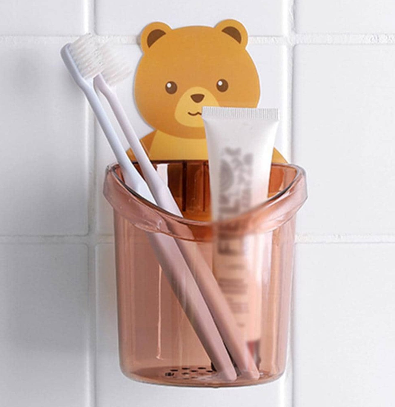 حامل فرشاة الاسنان و المعجون ذاتي اللصق