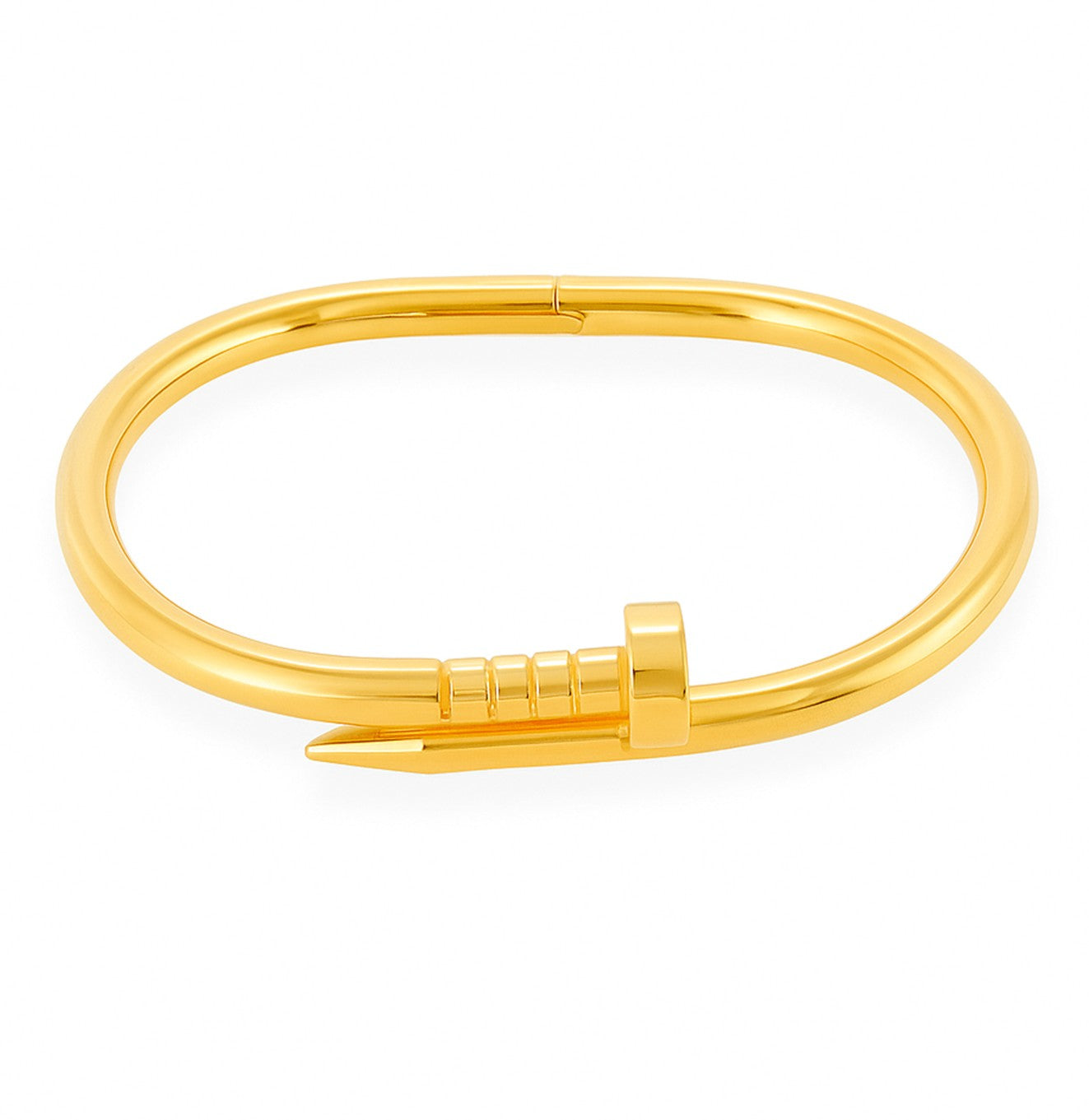 سوار ذهبي بتصميم مسمار عصري جريء