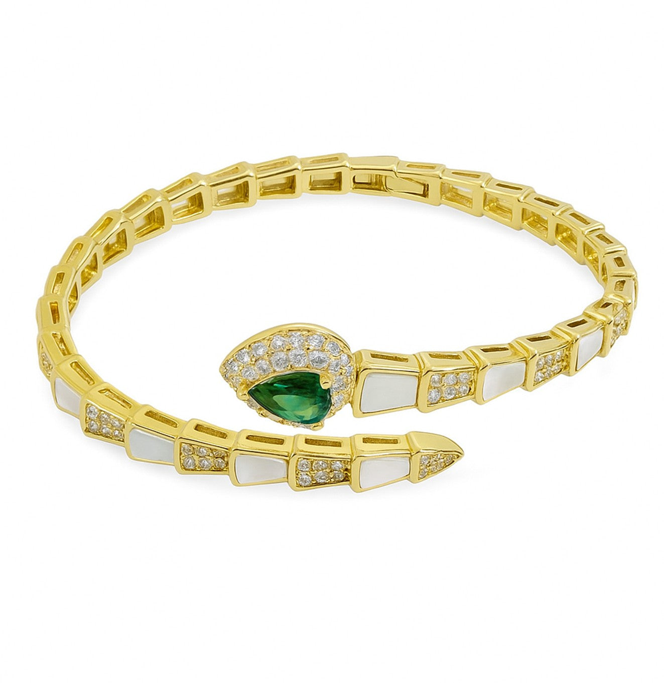 سوار فاخرة بتصميم أفعى مرصعة بالأحجار والكريستال