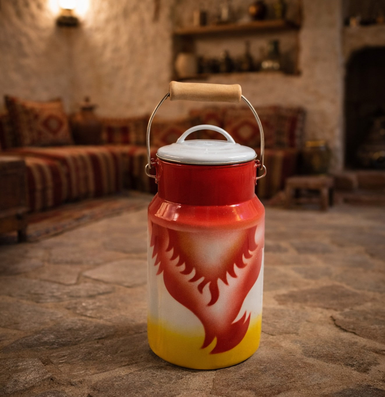 سطل غضار بنقشة تراثية