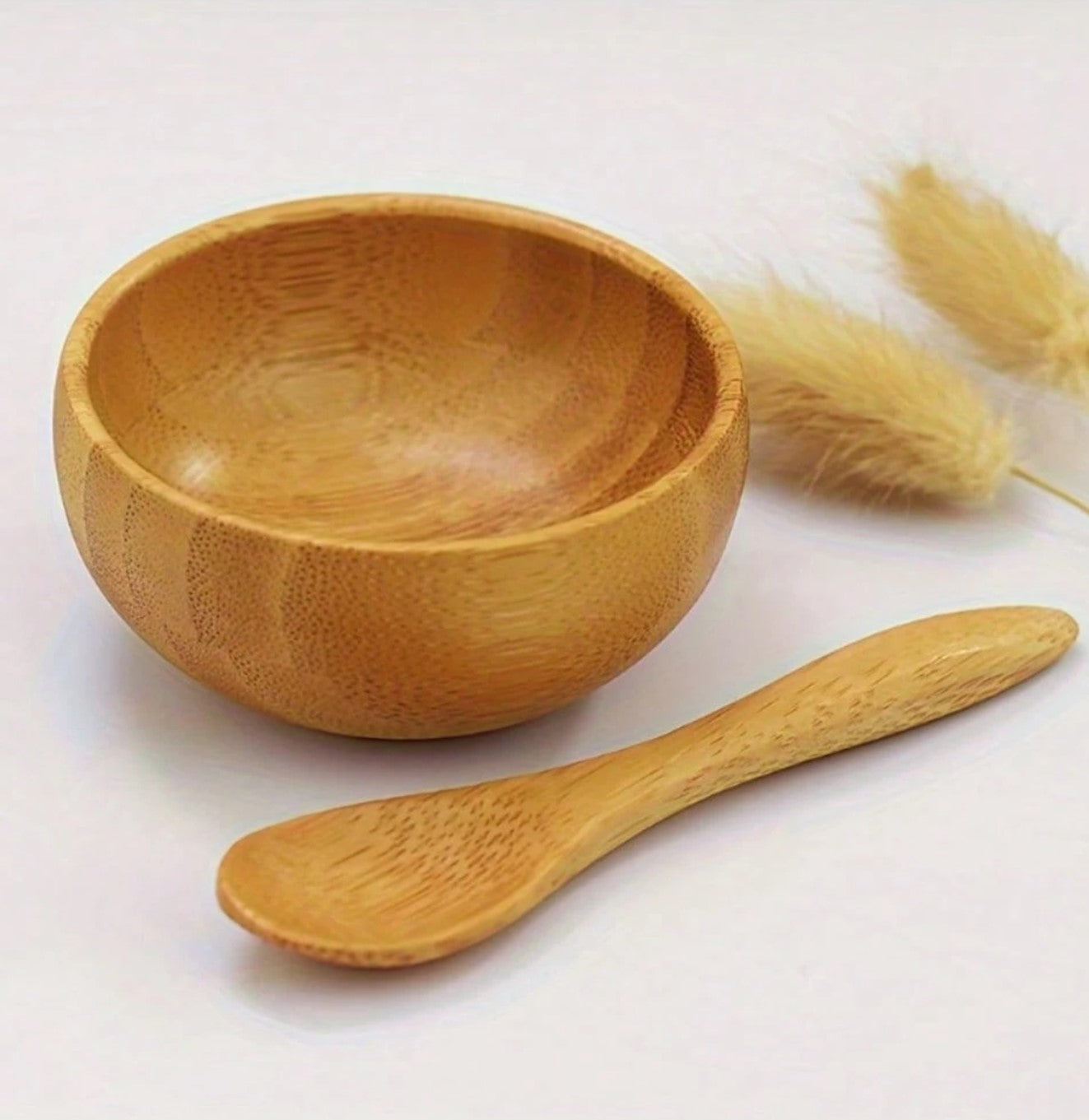 وعاء خلط قناع الوجه من خشب الخيزران الطبيعي