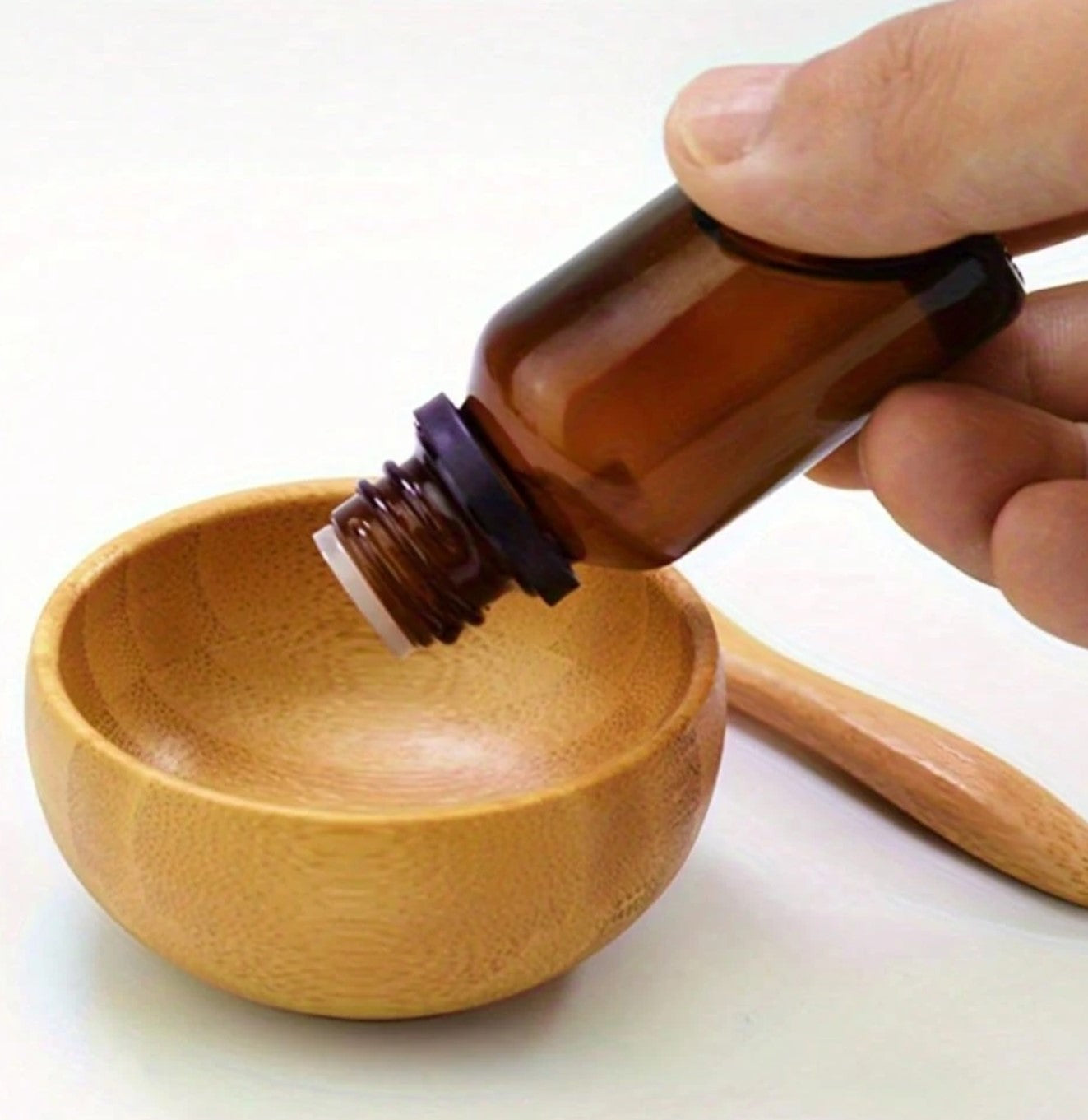 وعاء خلط قناع الوجه من خشب الخيزران الطبيعي