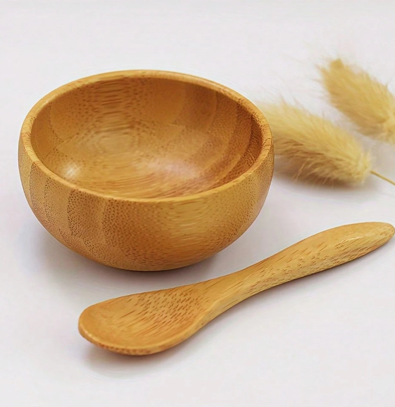 وعاء خلط قناع الوجه من خشب الخيزران الطبيعي