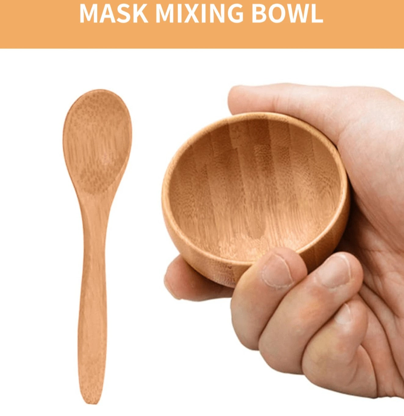 وعاء خلط قناع الوجه من خشب الخيزران الطبيعي