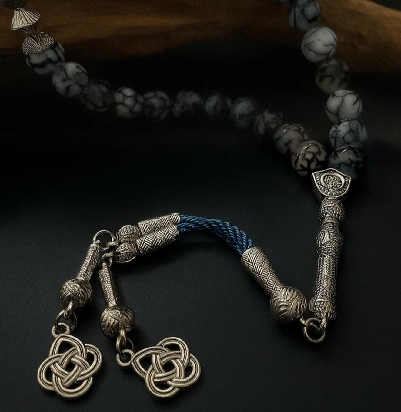 مسبحة العقيق الأزرق (الأصيل)