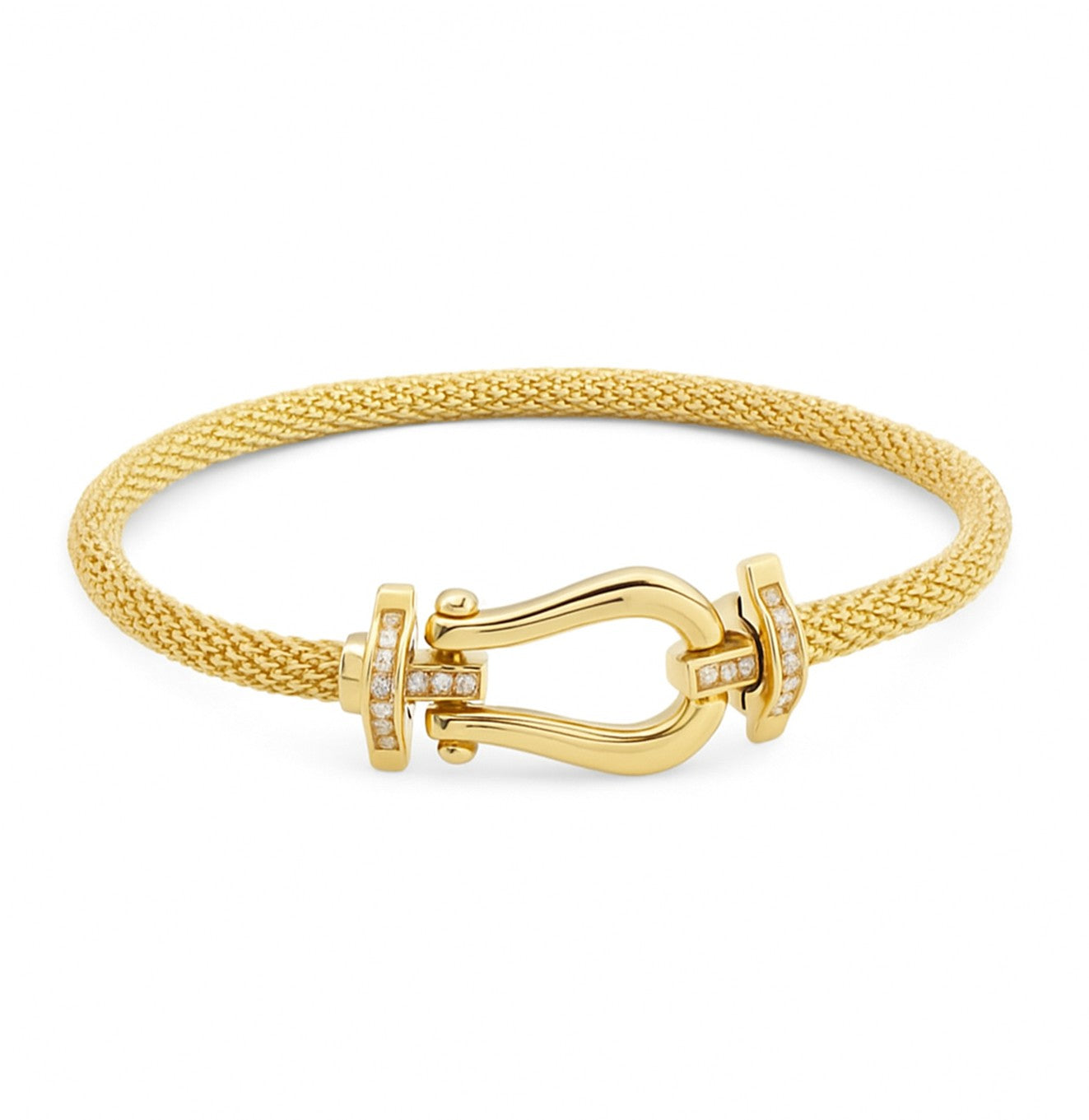 سوار شبكي ذهبي فاخر بتصميم مشبك