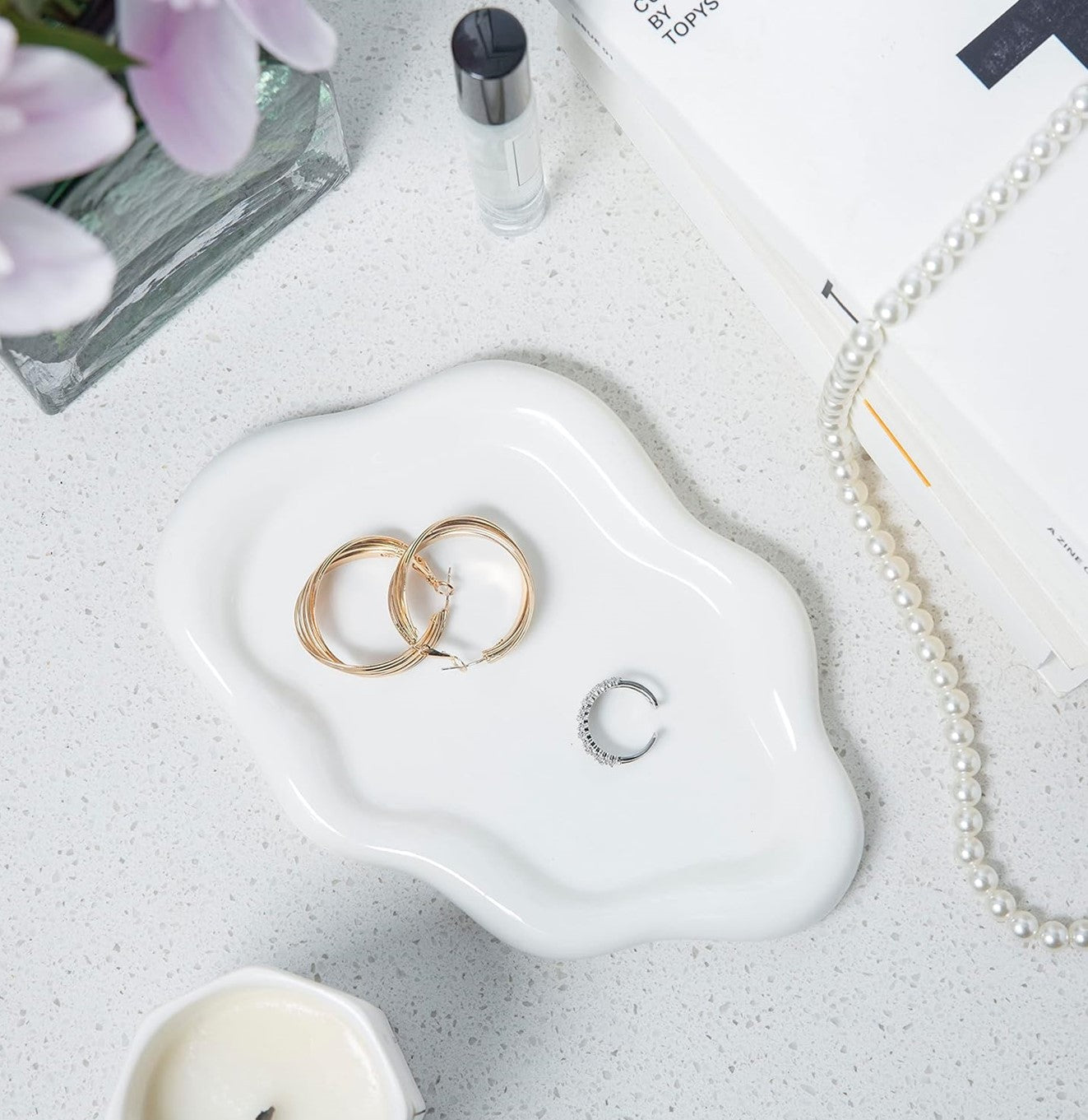 طبق سيراميك على شكل سحابة للاكسسوارت