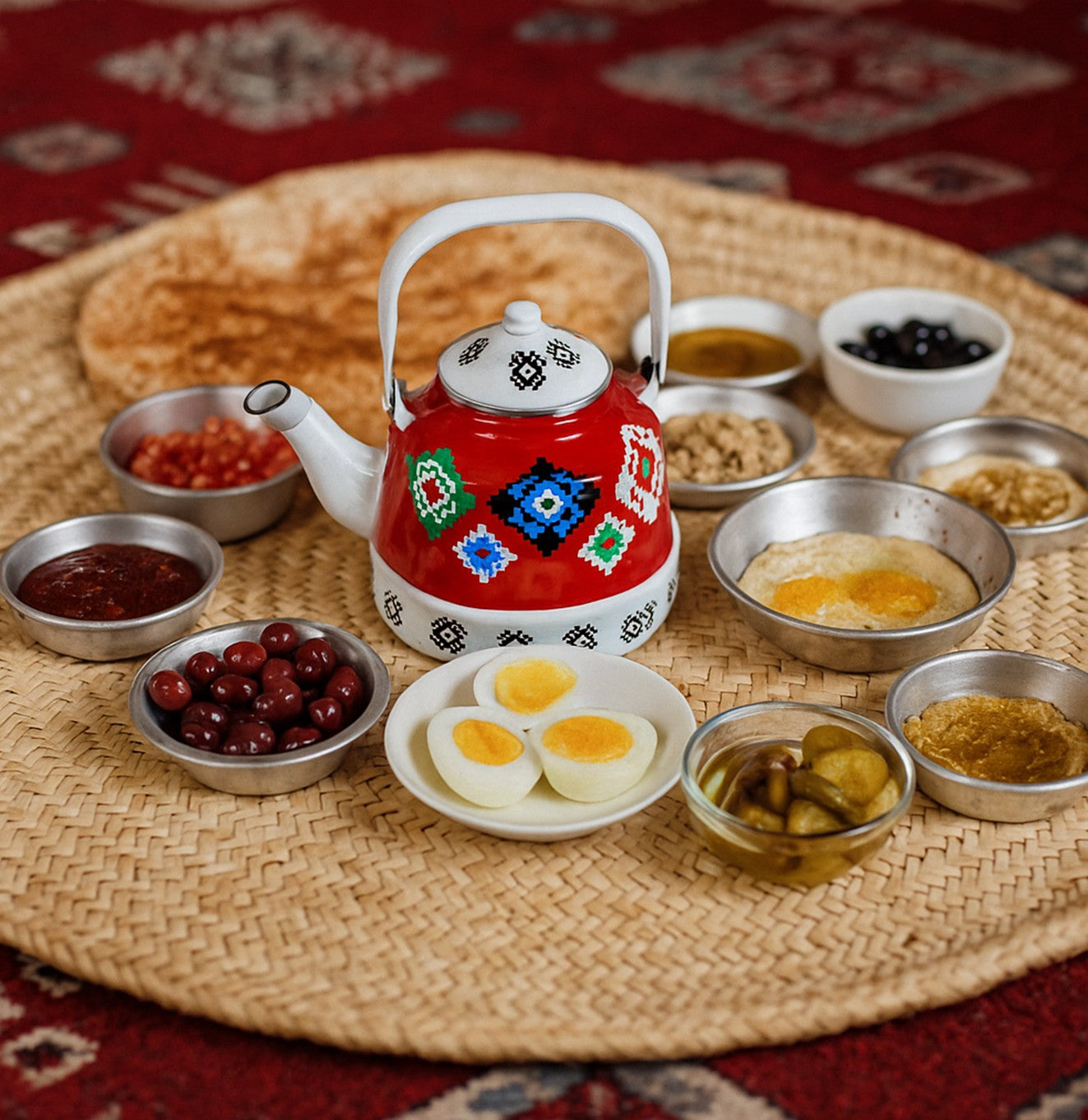 ابريق غضار بنقشة تراثية