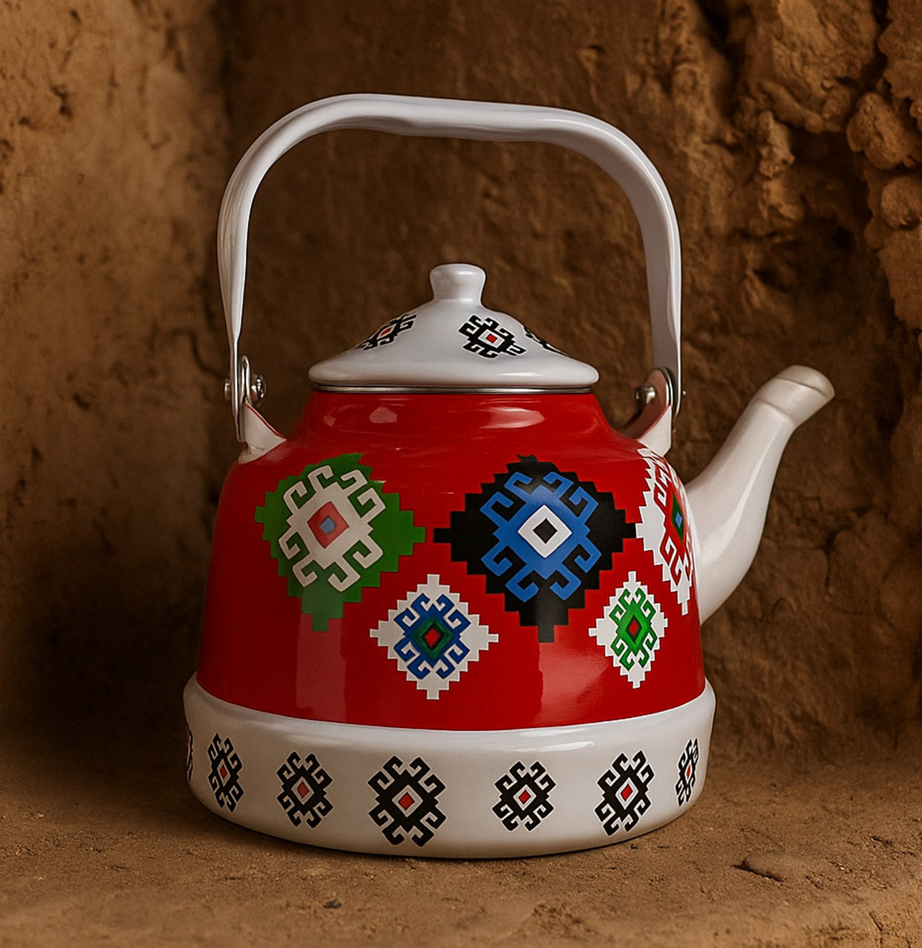 ابريق غضار بنقشة تراثية