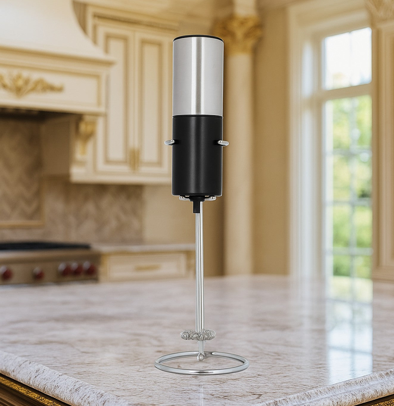 صانعة رغوة حليب مع حامل