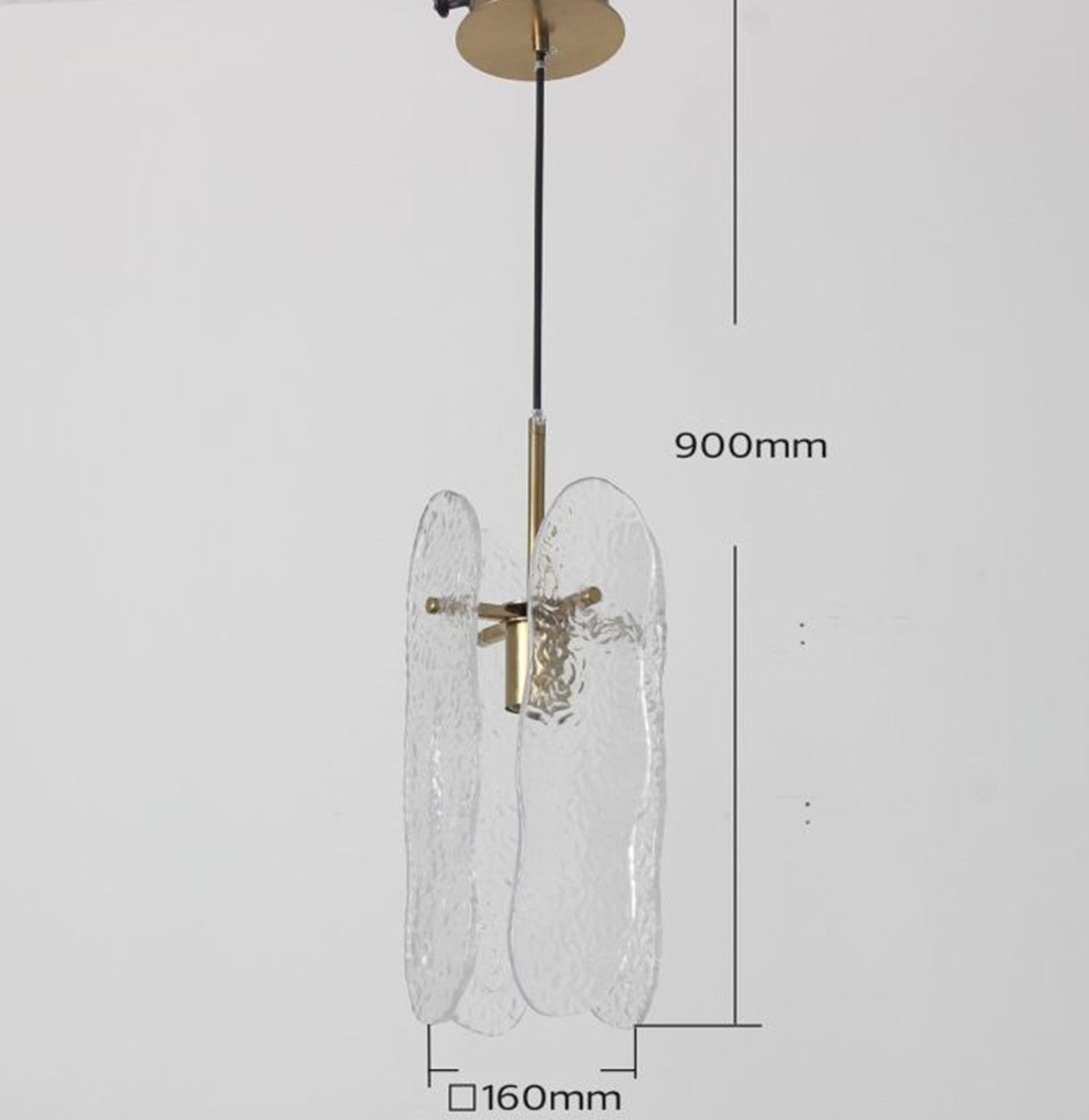 ثريا معلقة بتصميم عصري من الزجاج المموج