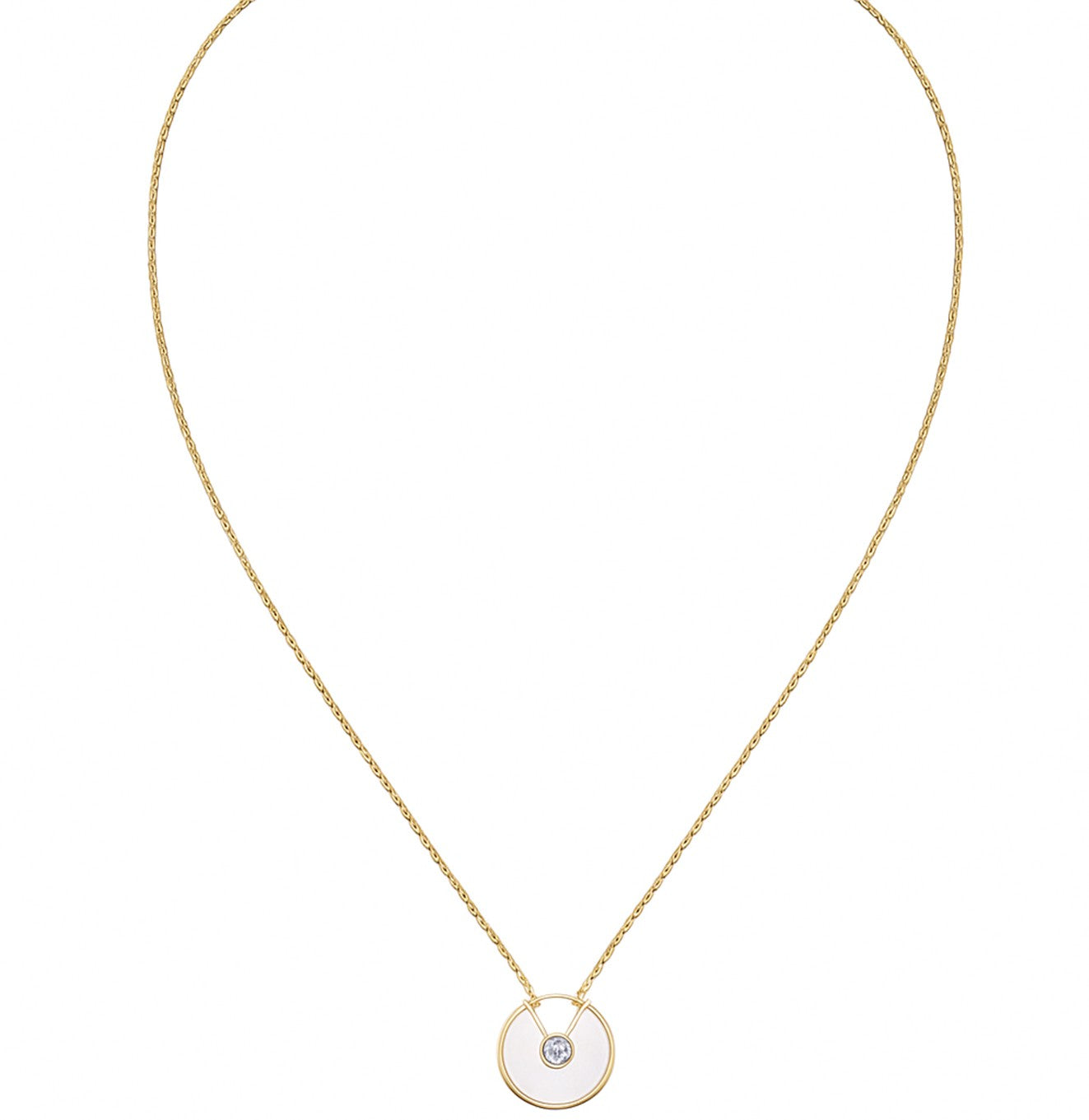 قلادة ذهبية بدائرة عرق اللؤلؤ