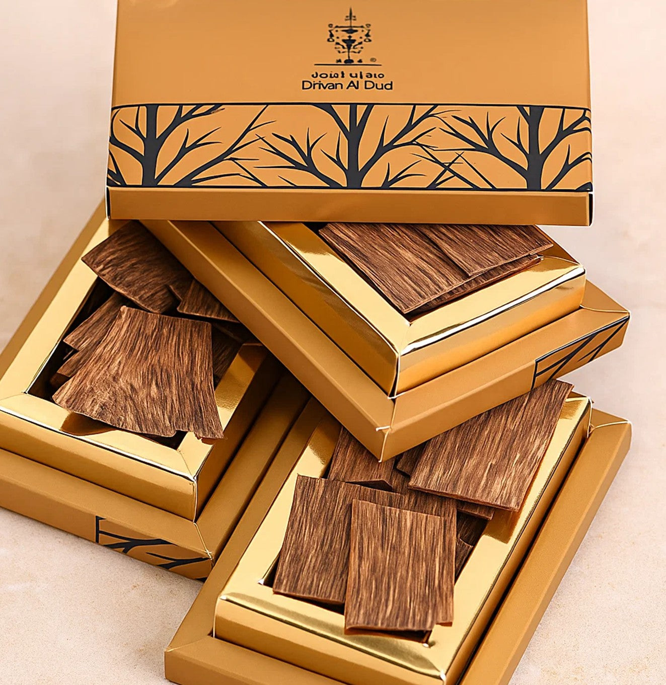 ثلاث علب عود شرائح الفتنامي الطبيعية الفاخرة