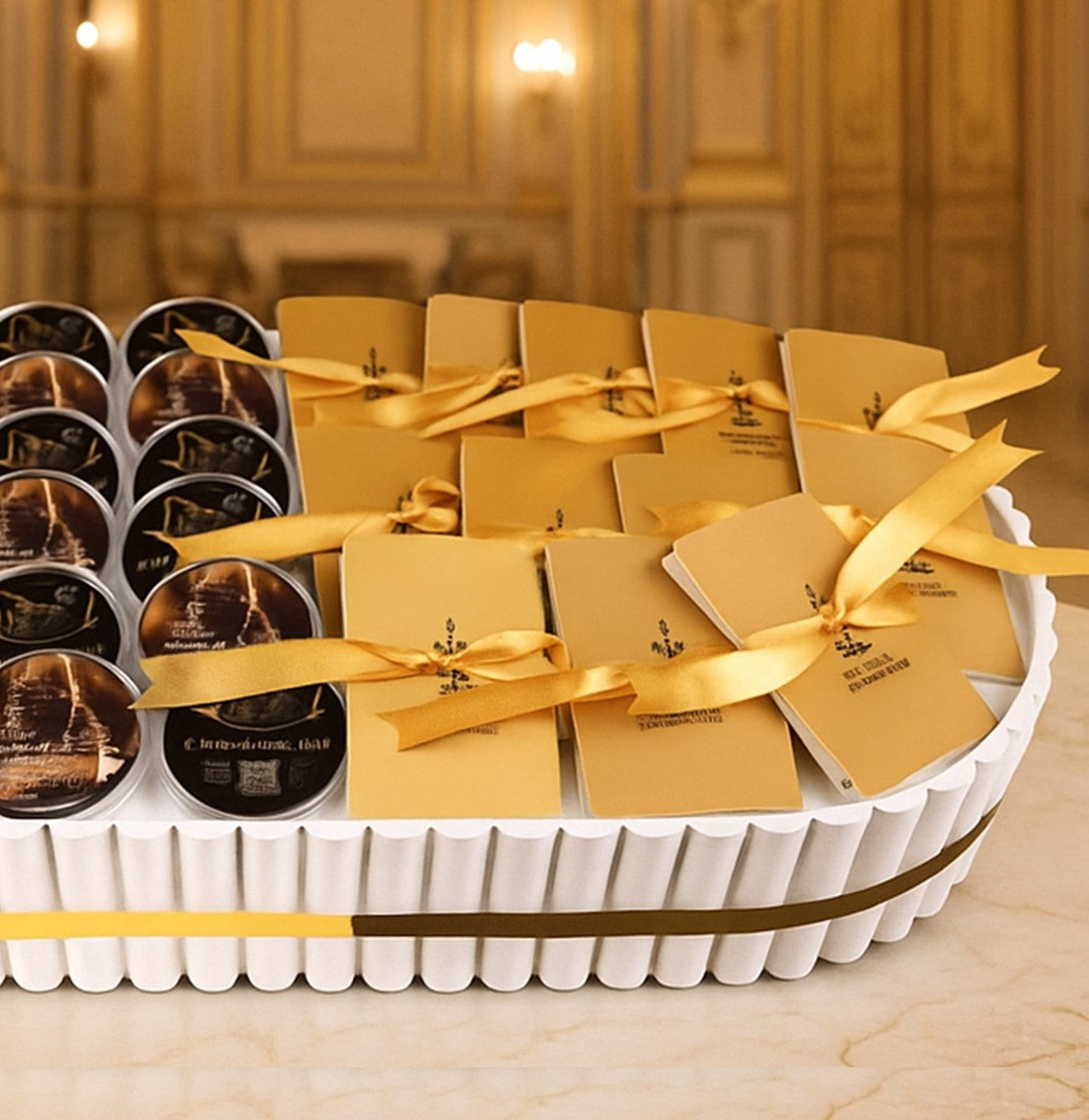 صينية توزيعات إيمانويل (شرائح العود الفتنامي مع كبسولات العود)