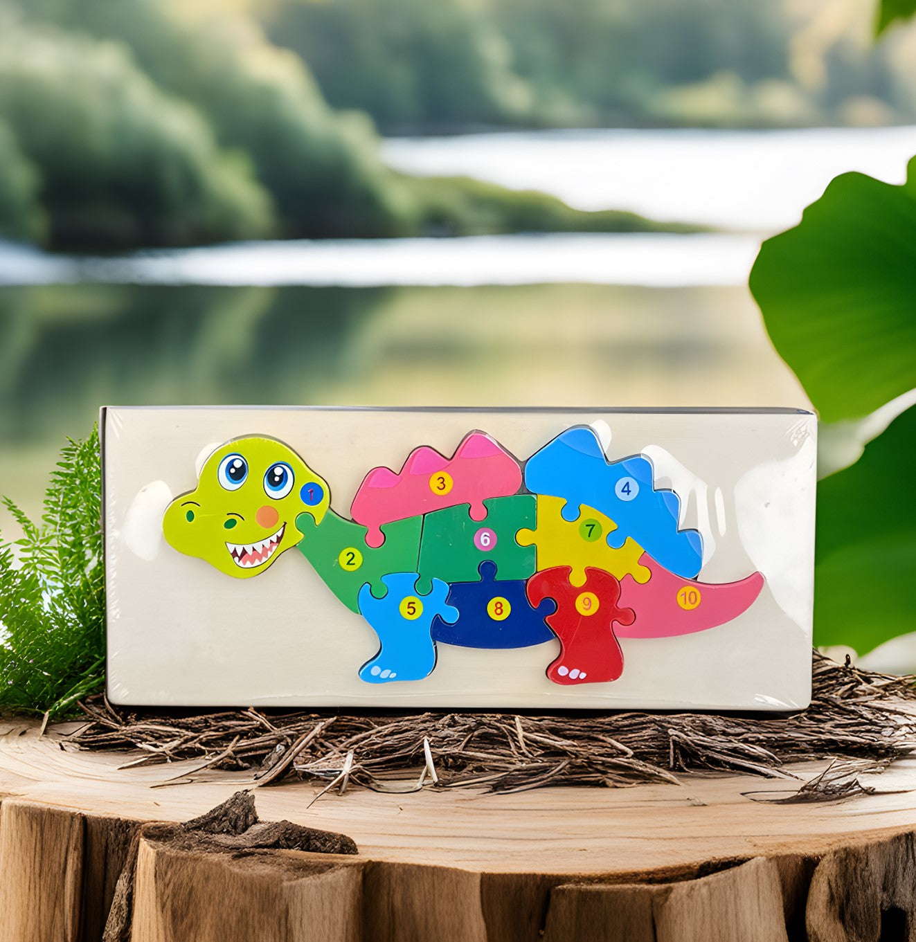 لعبة خشبية تعليمية للاطفال على شكل ديناصور