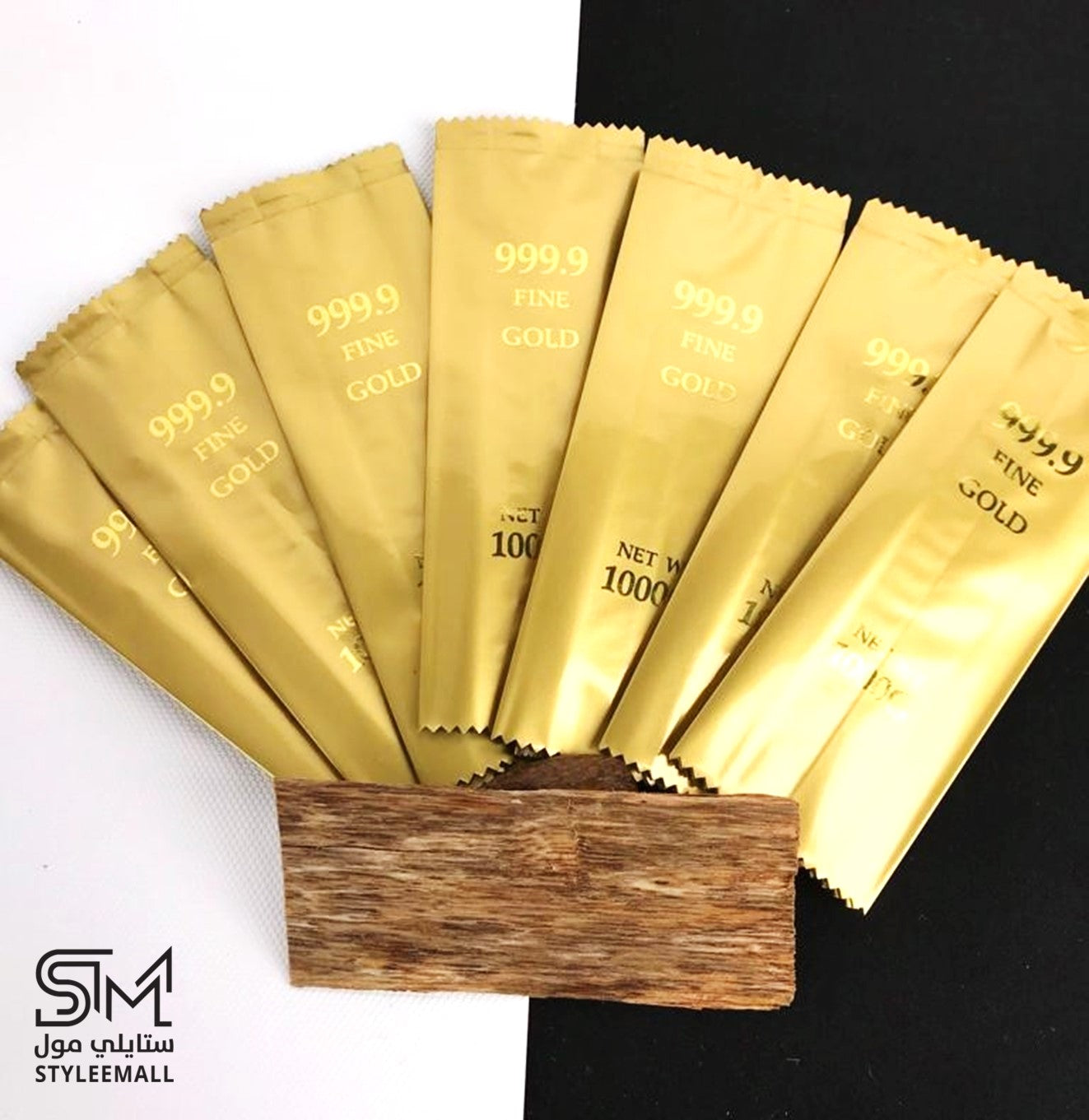 توزيعات العود الطبيعي على شكل سبائك الذهب