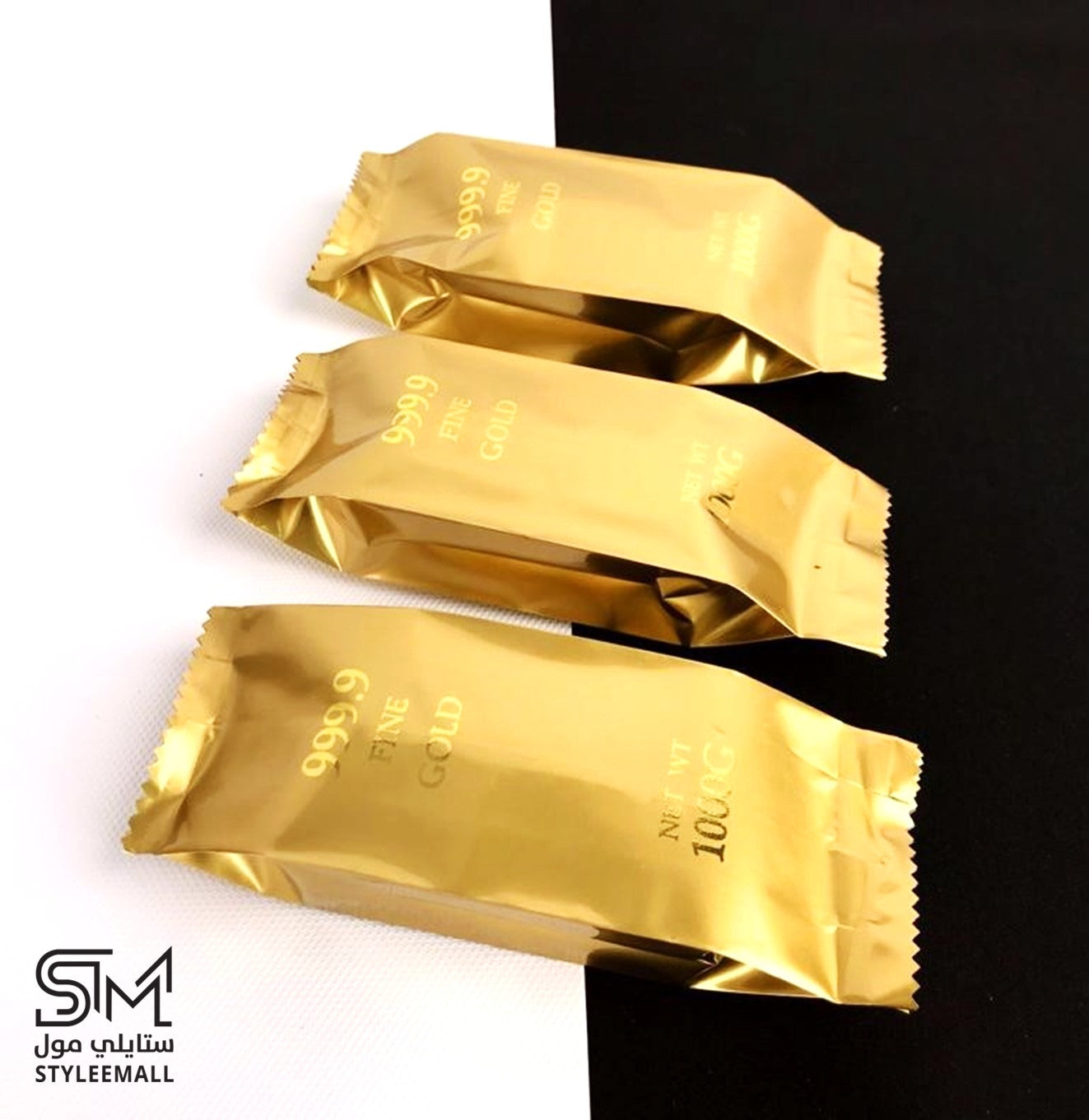 توزيعات العود الطبيعي على شكل سبائك الذهب