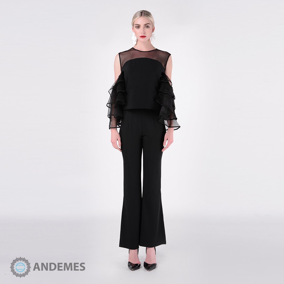بلوزة عصرية سوداء بتصميم رائع - StyleeMall