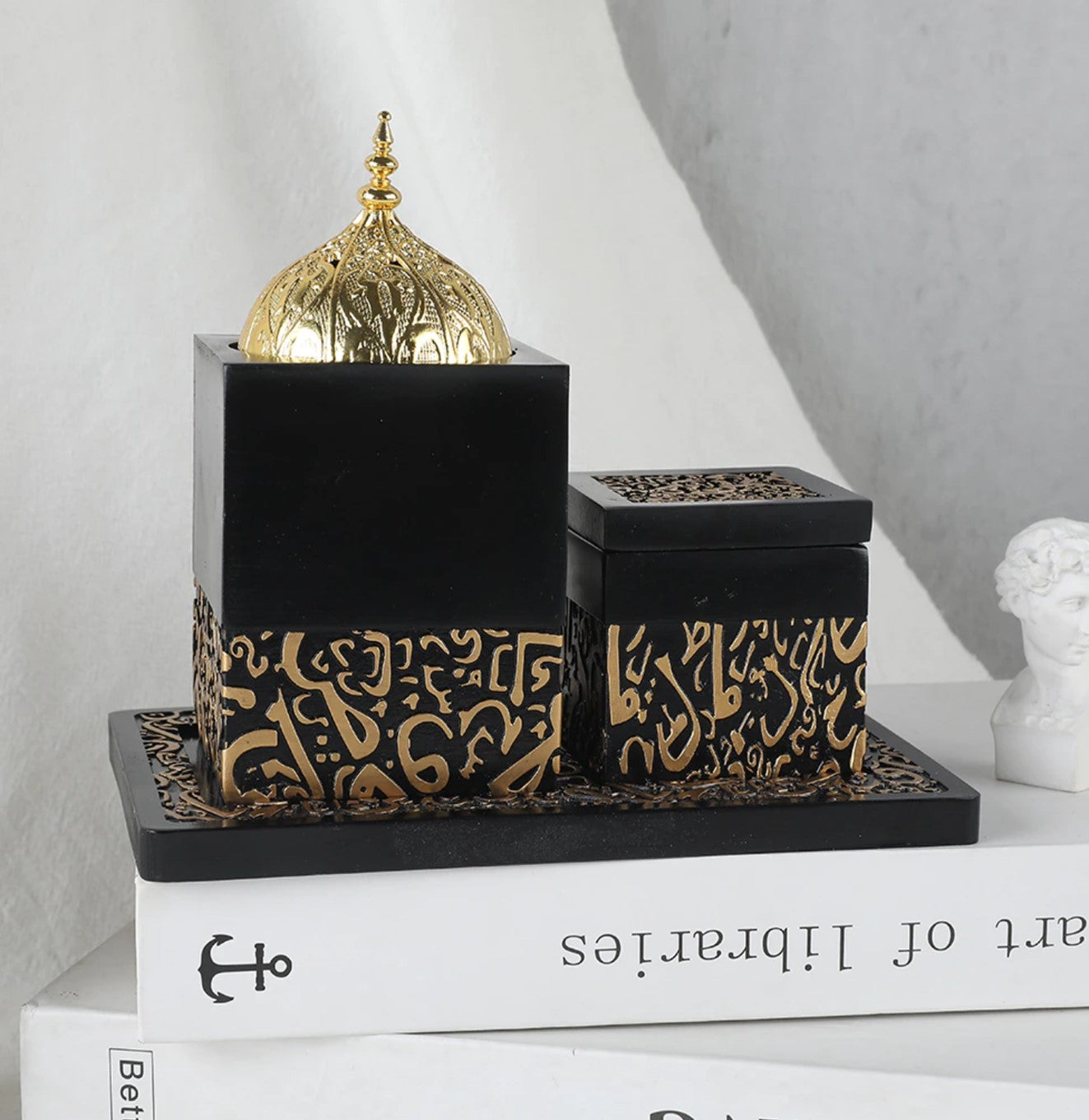 مبخرة السيراميك الفاخرة (ثلاث قطع)