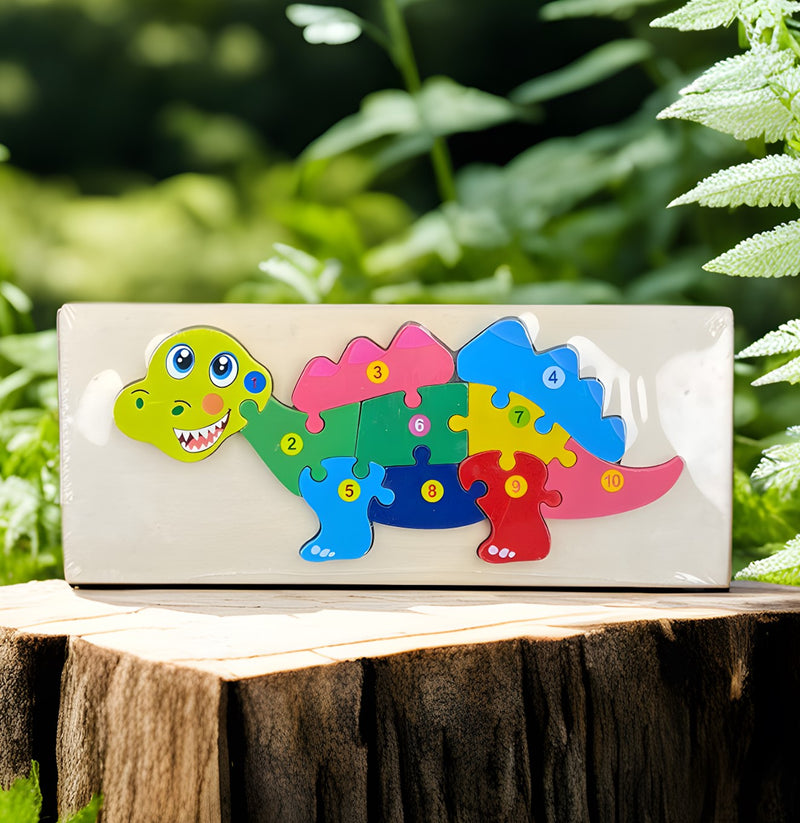 لعبة خشبية تعليمية للاطفال على شكل ديناصور
