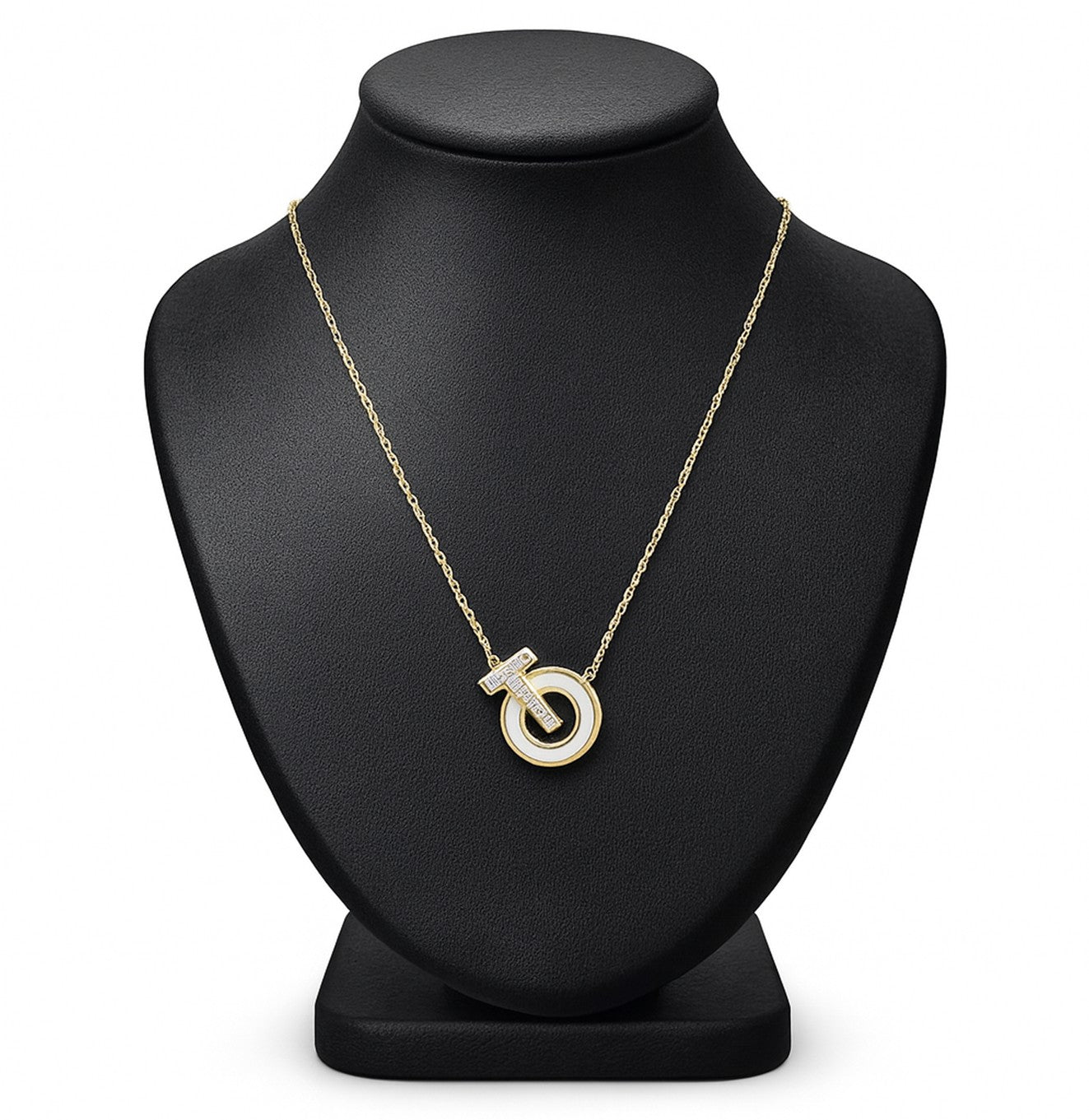 قلادة ذهبية بتصميم دائري متداخل