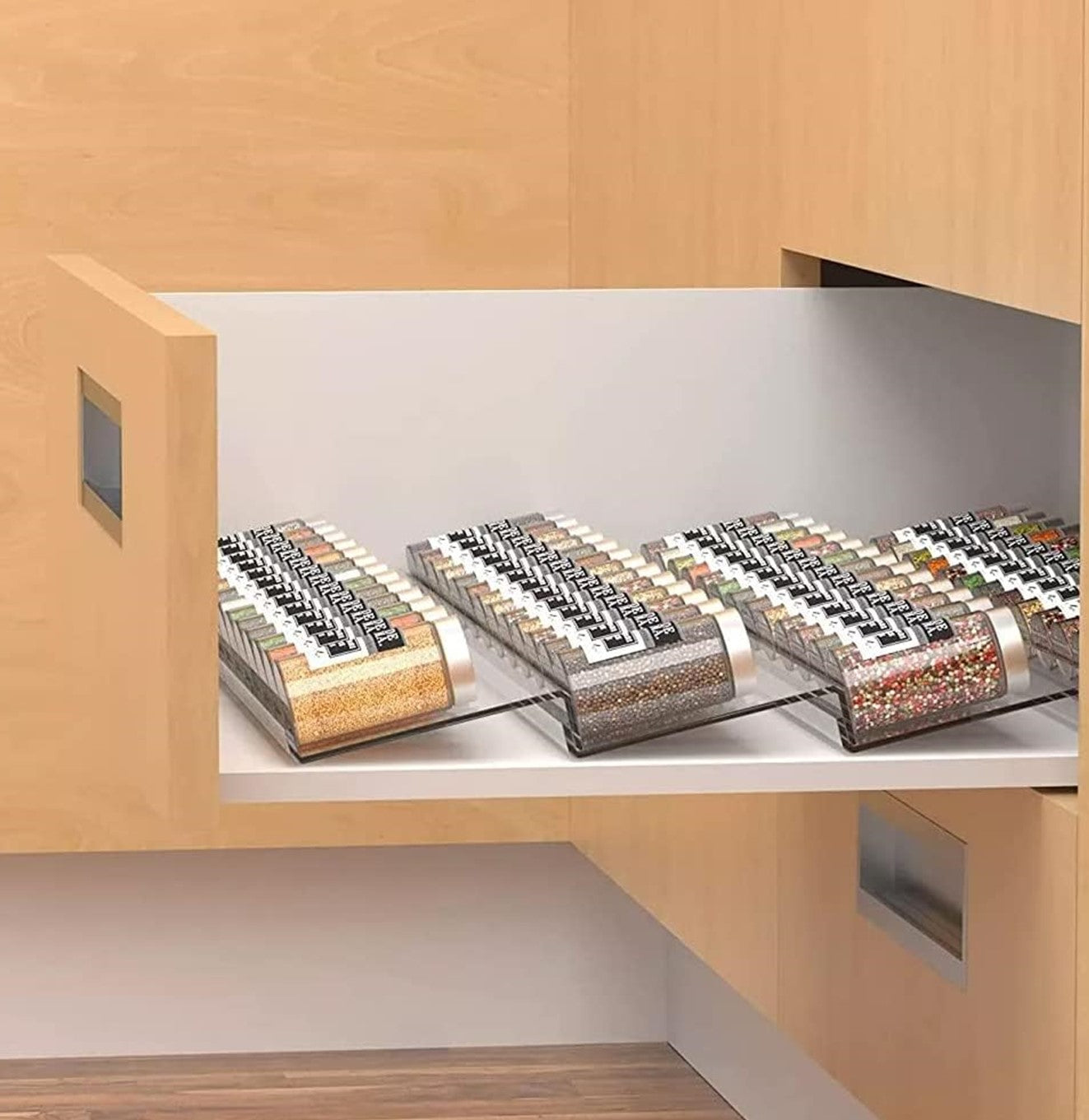 أرفف تنظيم التوابل من الأكريليك