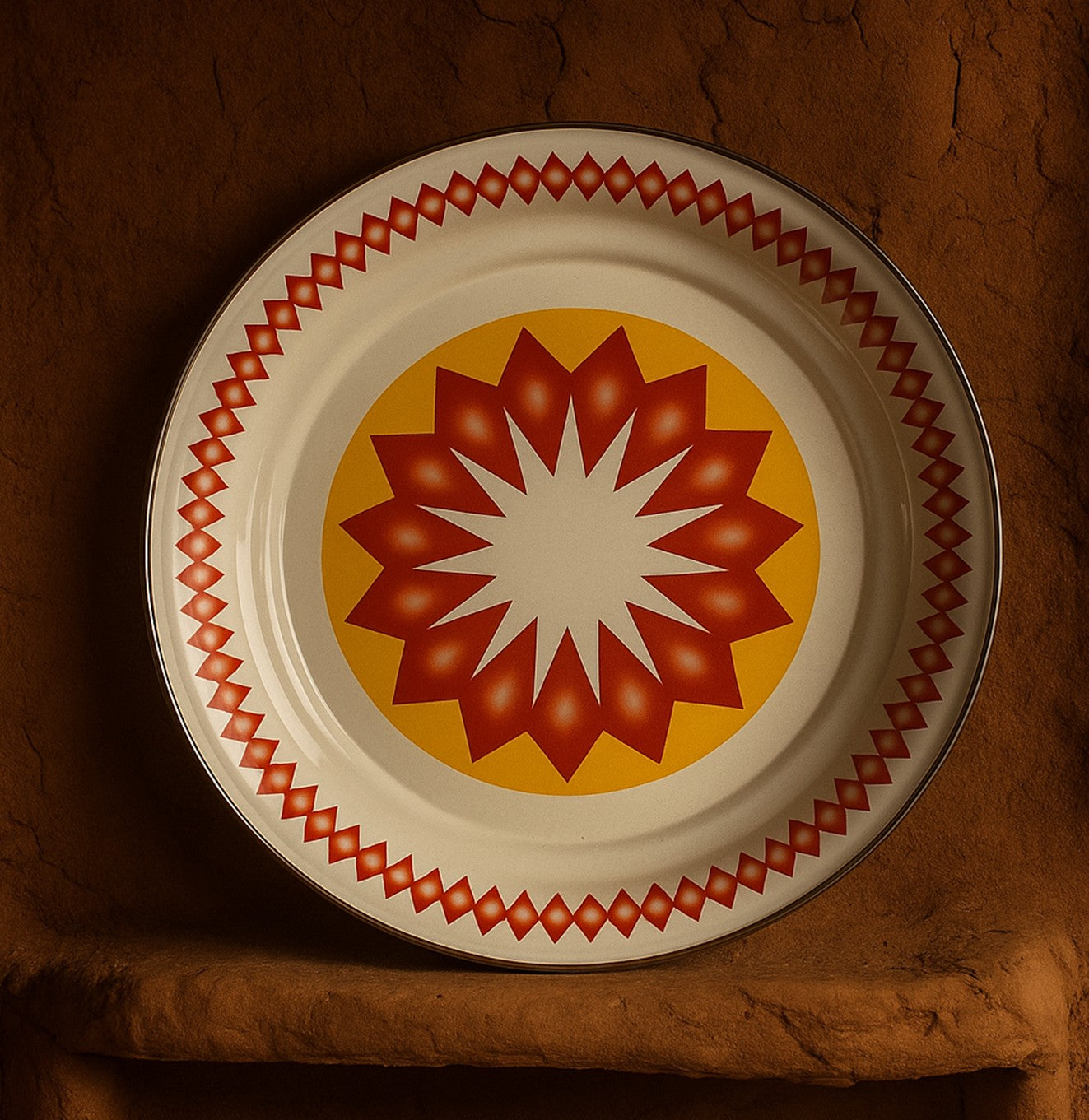 صحن غضار بتصميم خد المنديل