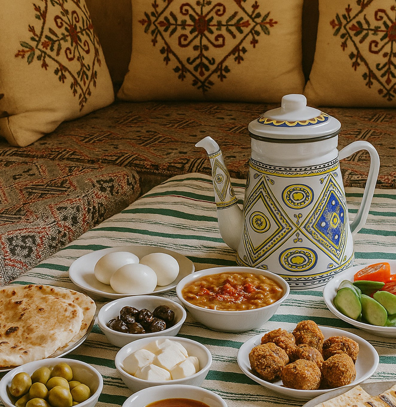 إبريق غضار تراثي نقشة فنية أصيلة بروح الماضي