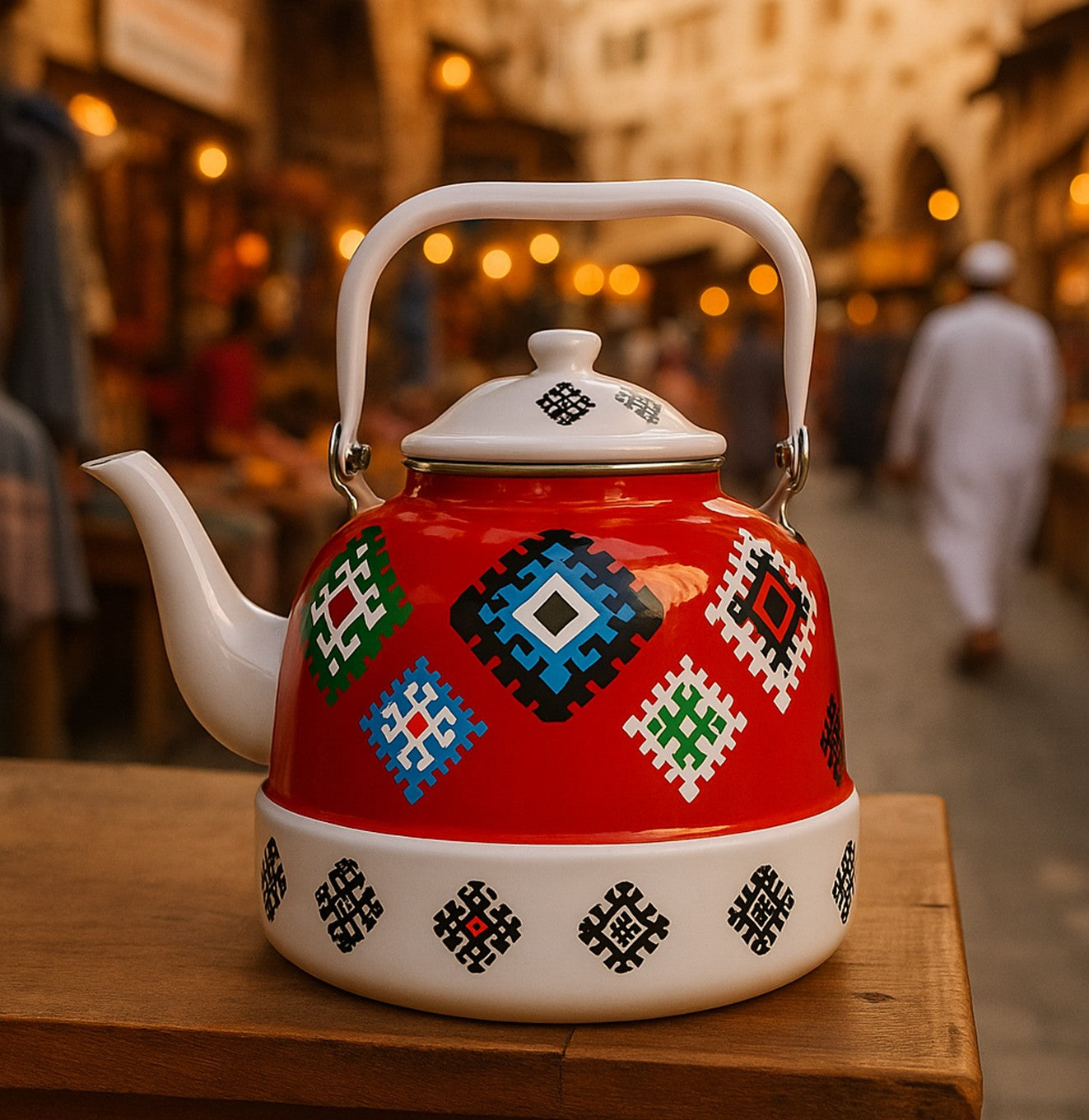 ابريق غضار بنقشة تراثية