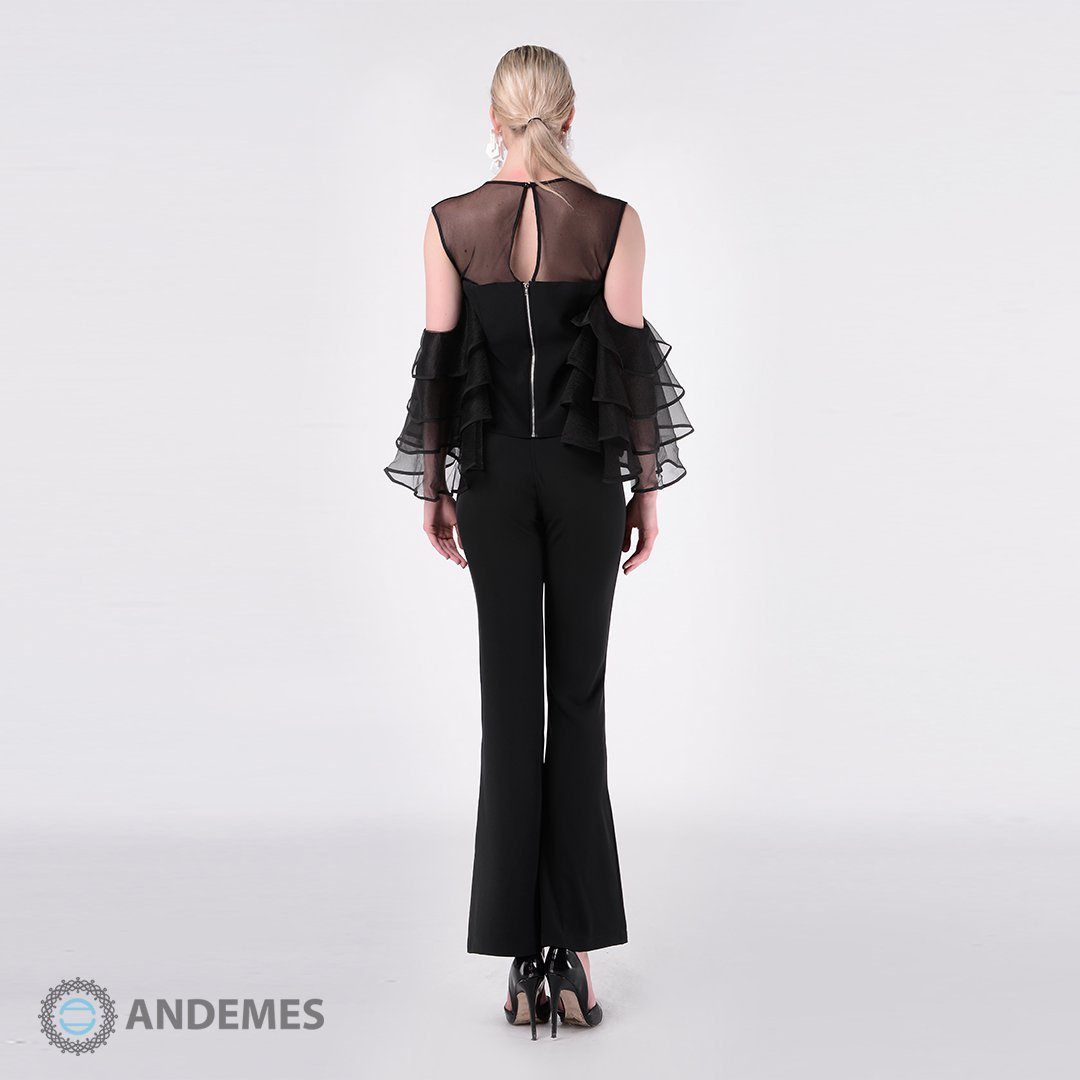بلوزة عصرية سوداء بتصميم رائع - StyleeMall